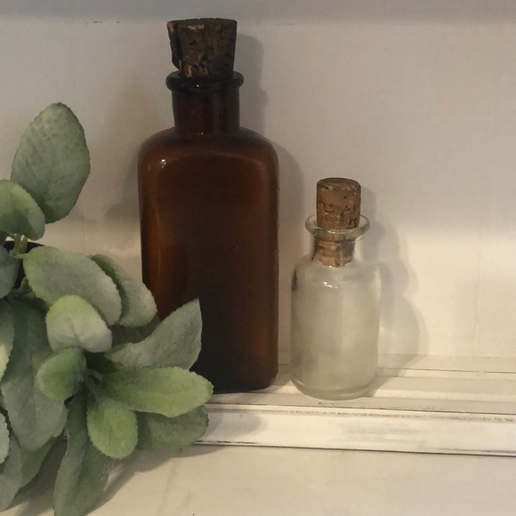Antique Brown Glass NORWICH Pharmacy Medicine Apothecary Bottle & Clear Bottle - Picture 9 of 9